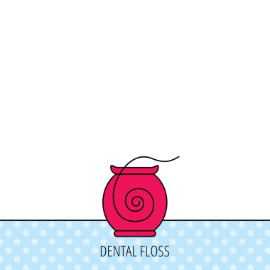 Diş ipi simgesi. Diş işareti Temizleme.