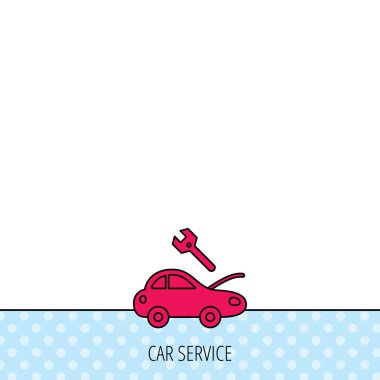 Araba Servisi simgesini. Onarım işareti taşıma.