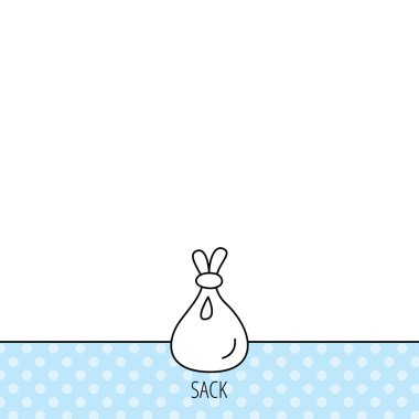 Çuval bezi çuval simgesi. Tekstil çanta işareti.