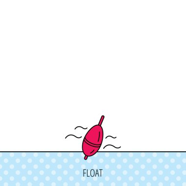 Balık tutma float simgesi. Bobber dalgalar işareti.