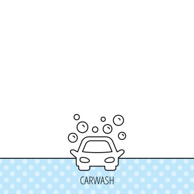 Oto yıkama simgesi. Kabarcıkları ile Temizleme İstasyonu.