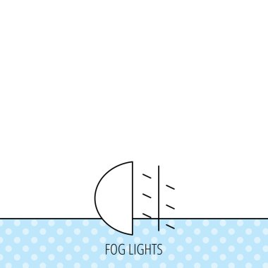 Sis ışıkları simgesi. Araba ışın işareti.