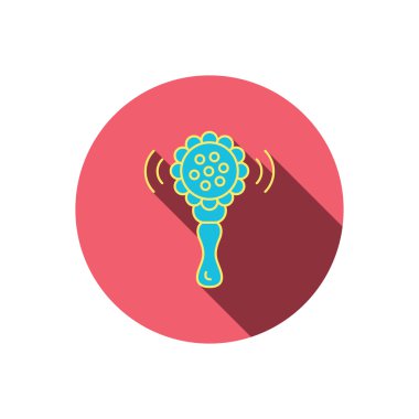 Bebek çıngırağı simgesi. Yürümeye başlayan çocuk oyuncak işareti.