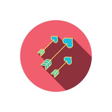 Aşk okları simge. Amour ekipman işareti.