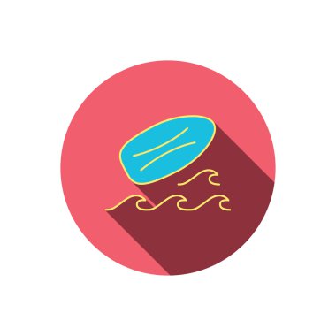 Sörf tahtası simgesi. Sörf işareti dalgalar.