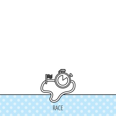 Yarış yol simgesi. Bayrak Zamanlayıcı işareti ile bitirme.