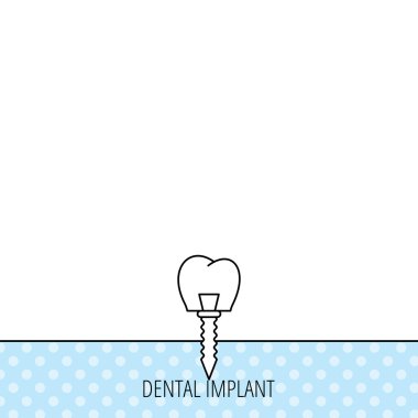 Dental implant simgesi. Ağız protez işareti.