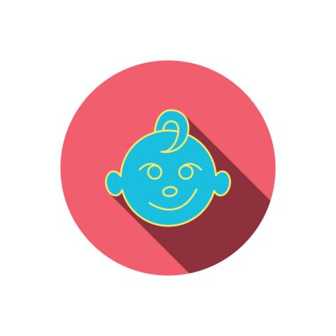 Bebek çocuk yüz simgesi. Çocuk gülümseme işareti ile.