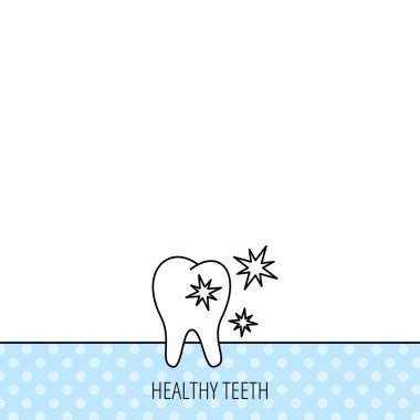 Sağlıklı diş simgesi. Diş koruma işareti.