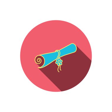 Diploma simgesi. Mezuniyet belge işareti.