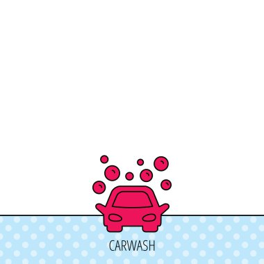 Oto yıkama simgesi. Kabarcıkları ile Temizleme İstasyonu.