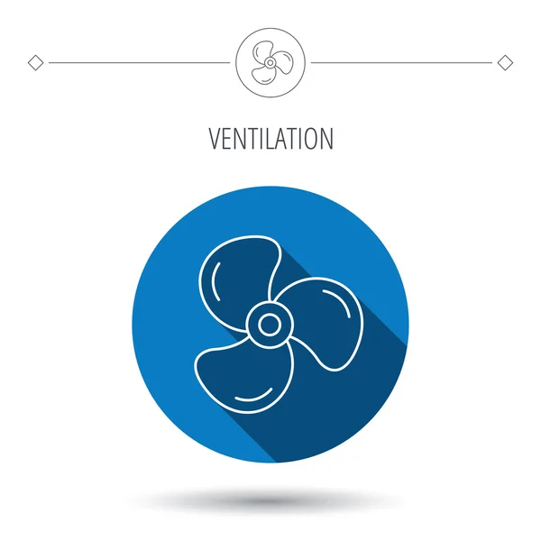 Ícone de ventilação. Sinal do ventilador ou da hélice . — Vetor de Stock