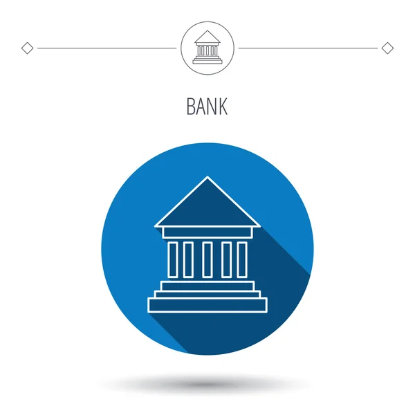 Icono del banco. Señal del tribunal . — Vector de stock