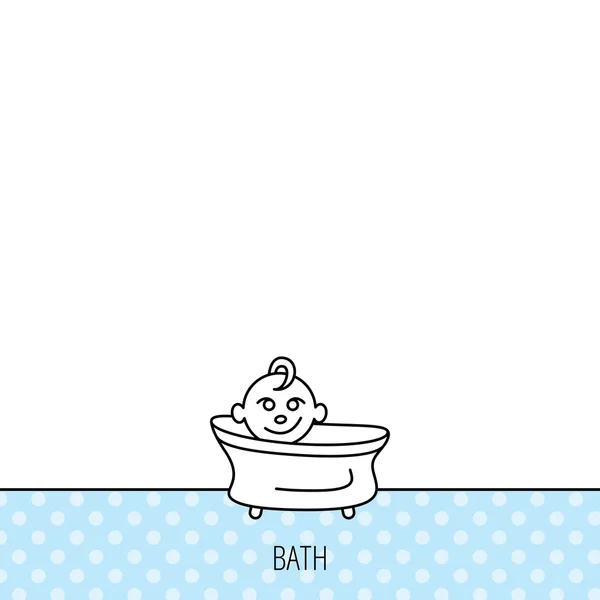 Bébé dans le bain icône. Panneau de bain pour tout-petit . — Image vectorielle