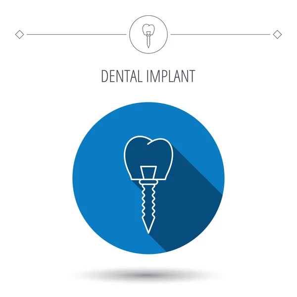 Icono de implante dental. Signo de prótesis oral . — Vector de stock