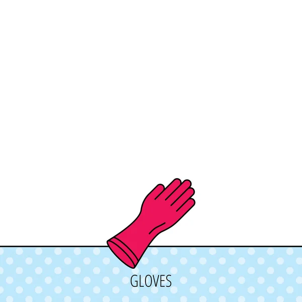 Значок резиновых перчаток. Латексный знак защиты рук . — стоковый вектор