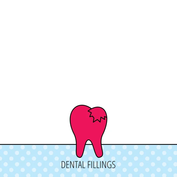 Zahnfüllungen Ikone. Zeichen der Zahnsanierung. — Stockvektor