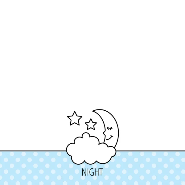Natt eller sömn ikon. Månen och stjärnorna tecken. — Stock vektor