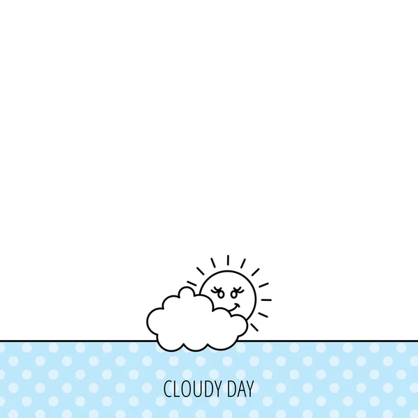 太陽アイコン曇りの日。どんよりした天気記号. — ストックベクタ