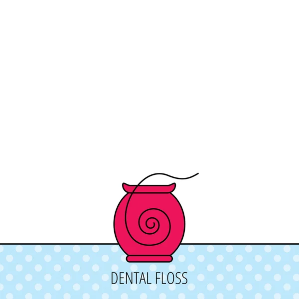 Dental floss icon. Teeth cleaning sign. — Stock Vector