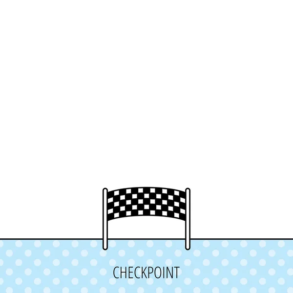 Afwerking checkpoint pictogram. Marathon banner teken. — Stockvector