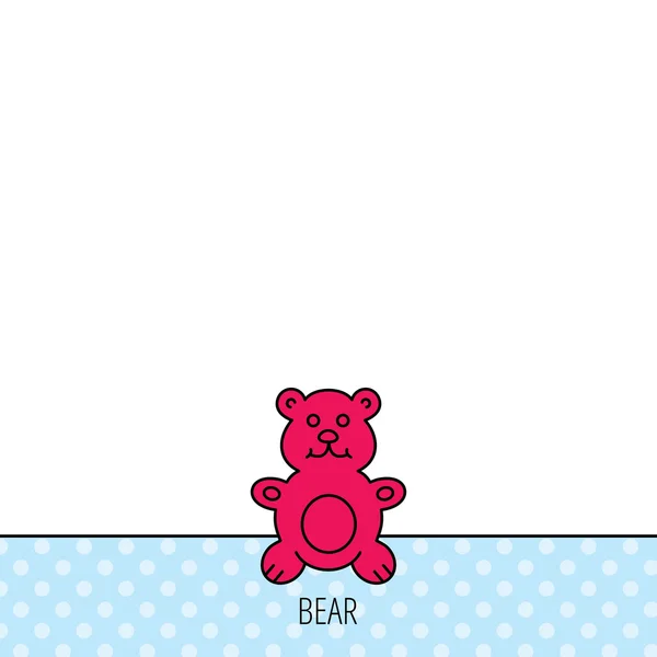 Medvídek ikona. Baby hračky znamení. — Stockový vektor