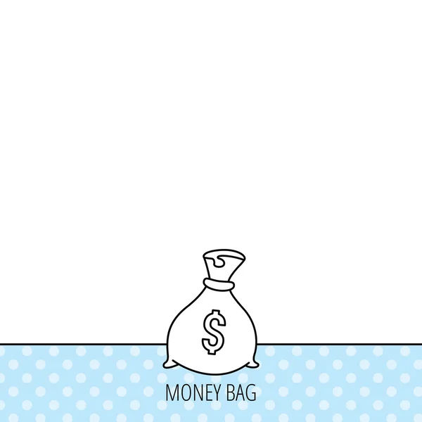 Sac avec icône dollars. Signe de sac d'argent . — Image vectorielle