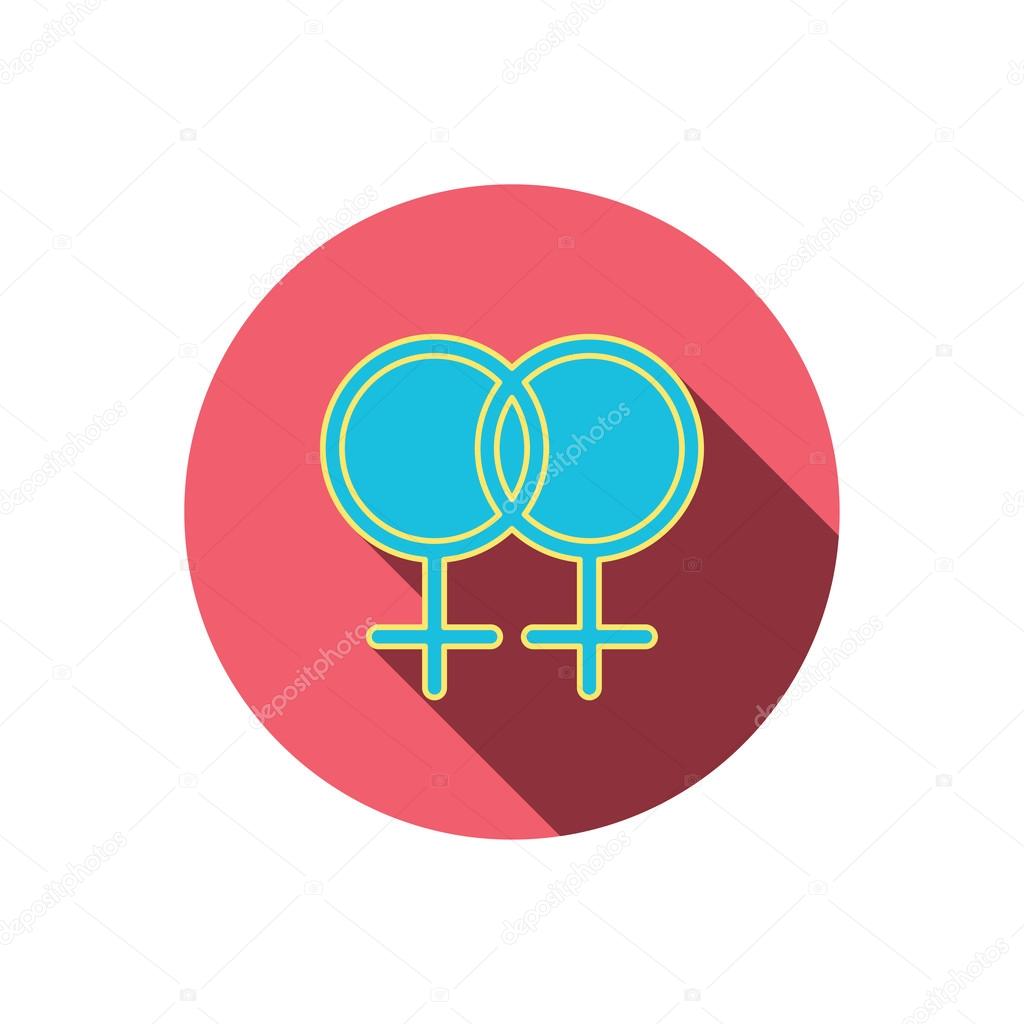 Lesbian love icon. Homosexual sign.