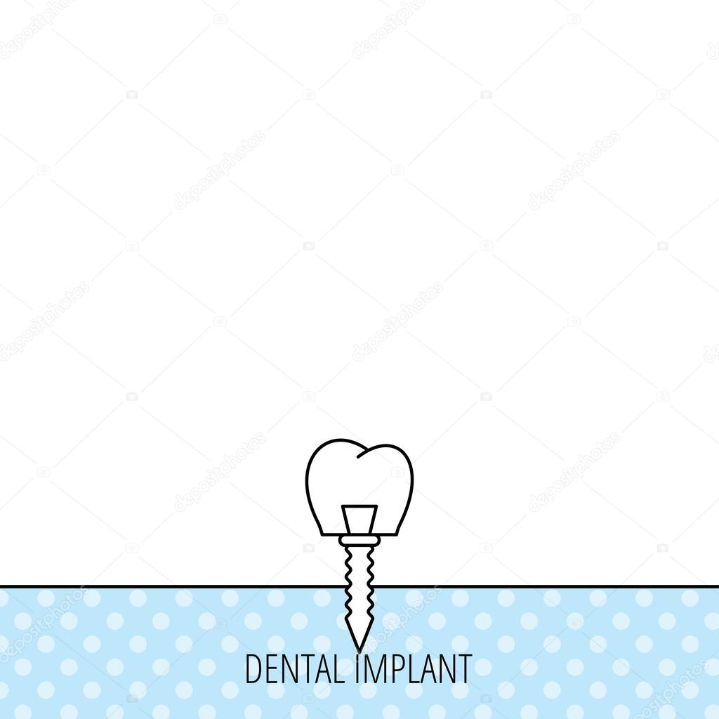 Dental implant icon. Oral prosthesis sign.