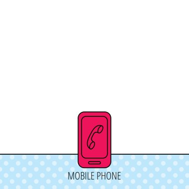 Akıllı telefon simgesi. Cep telefonu dokunmatik ekran işareti ile