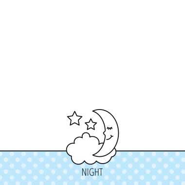 Gece ya da uyku simgesi. Ay ve yıldız işareti.