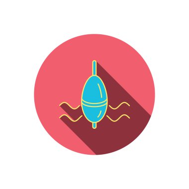 Balık tutma float simgesi. Bobber dalgalar işareti.