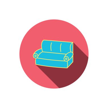 Kanepe simgesi. Rahat kanepenin işareti.