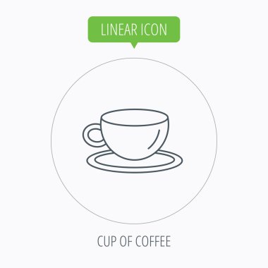 Kahve fincanı simge. Çay veya sıcak bir içecek işareti.