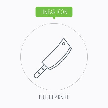 Kasap bıçağı simgesi. Mutfak Şef aracı işareti.