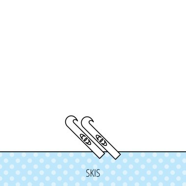 Kayak simgesi. Kayaklar işareti.