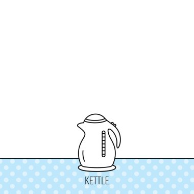 Su ısıtıcı simgesi. Mutfak çaydanlık işareti.