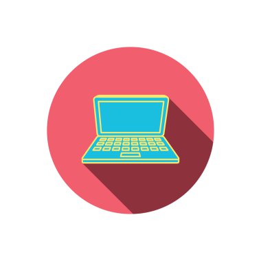 Dizüstü bilgisayar simgesi. Taşınabilir bilgisayar işareti.