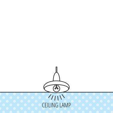 Tavan Lambası simgesi. Işık Aydınlatma işareti.