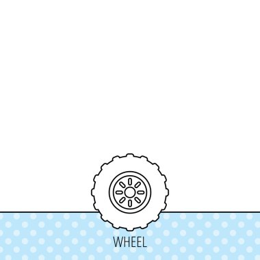 Traktör tekerlekli simgesi. Lastik Servisi işareti.