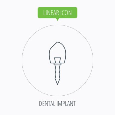 Dental implant simgesi. Ağız protez işareti.