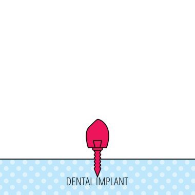 Dental implant simgesi. Ağız protez işareti.