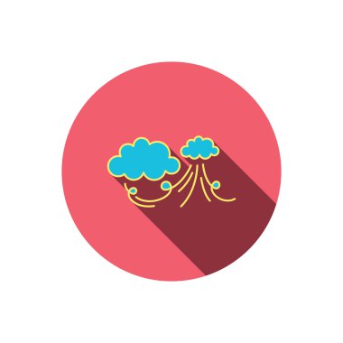 Rüzgar simgesi. Fırtına işaretiyle bulut.