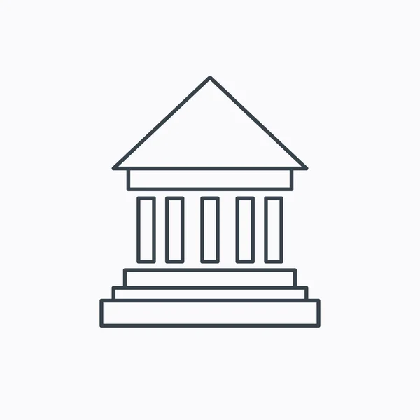 Icono del banco. Señal del tribunal . — Vector de stock