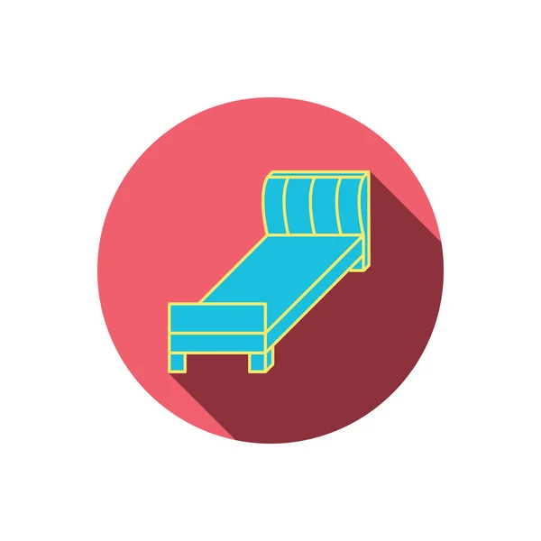 Einzelbett-Symbol. Zeichen für Schlafzimmermöbel. — Stockvektor
