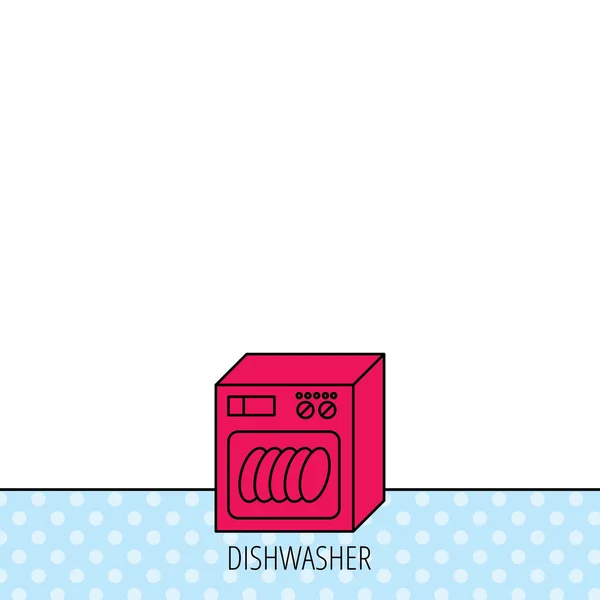 Icône lave-vaisselle. Panneau d'appareil de cuisine . — Image vectorielle