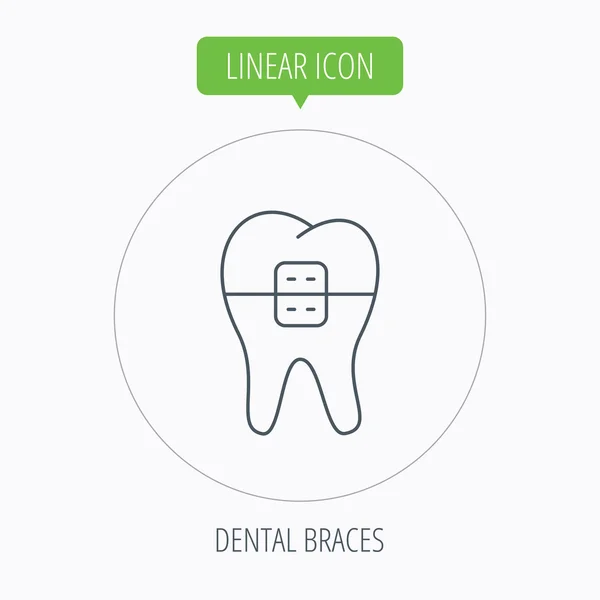 Icono de frenos dentales. Signo de salud dental . — Vector de stock