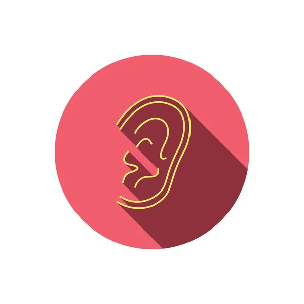 Icona dell'orecchio. Ascolta o ascolta il segno . — Vettoriale Stock