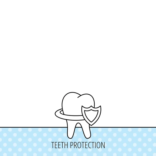 Tooth protection icon. Dental shield sign. — Stock Vector