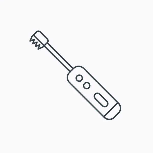Icona dello spazzolino elettrico. segno di pulizia dei denti . — Vettoriale Stock